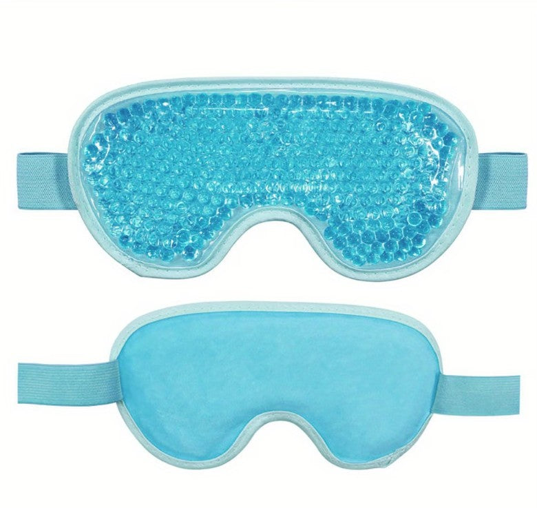 Lulani Gel Eye Mask - Blue front and back view