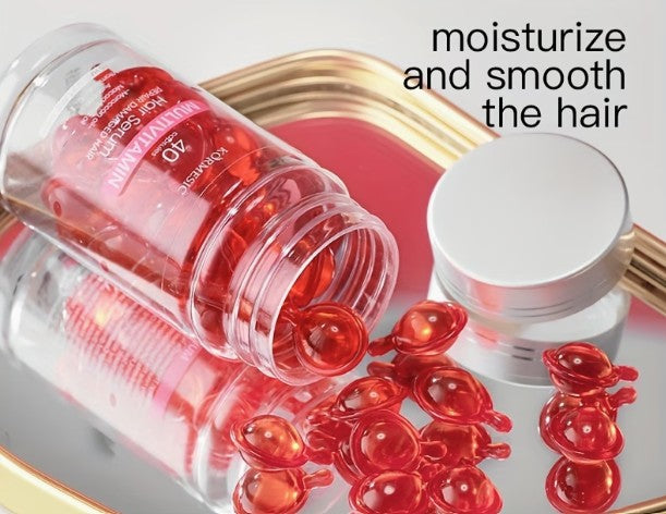 Hair serum capsules moisturize and smooth the hair