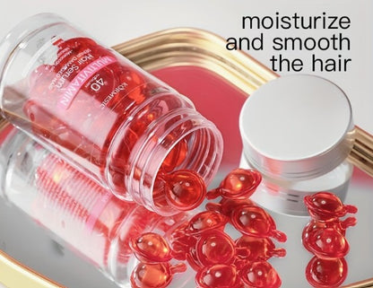 Hair serum capsules moisturize and smooth the hair